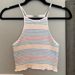 Forever 21 Shirred Cropped Halter Top